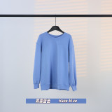 Original Embroidered  Long Women's Crew Neck Sweatshirt, Loose Fit Plus Size Yoga Fitness Sports Sweatshirt for Women