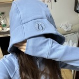 Original  Women's Hooded Slim-Fit Sweatshirt Yoga Wear Casual Sports Yoga Top with Embroidered Gold Detail