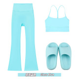 Original Embroidered  Thick-Soled EVA Sandals Y-Back Tank Top Bell Bottoms Women's Summer Slim-Fit Yoga