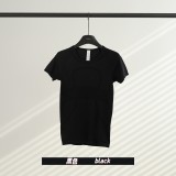 Original Embroidered 1.0 Short-Sleeve High-Elastic Seamless Sports T-Shirt for Fitness, Comfortable Knit Top for Yoga