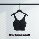 Original Embroidered  Sports Bra with Chest Pads, Shockproof, Push-Up, for Running and Yoga