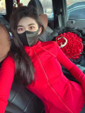 Original model Define women's sports hooded jacket yoga wear slim-fit waist-cinching coat