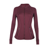 Original Define style yoga top, fitness wear, long-sleeve running sports stand-up collar jacket for women