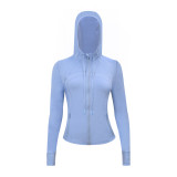 Original model Define women's sports hooded jacket yoga wear slim-fit waist-cinching coat