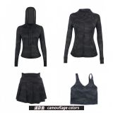 Original Embroidered  Hooded Jacket, Stand-up Collar Jacket, Short Skirt, U-shaped Tank Top, Four-piece Slim Fit Set