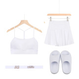 Original Embroidered  Thick-Soled EVA Sandals with Y-Back Vest and Short Skirt Set for Women's Summer Yoga Sports
