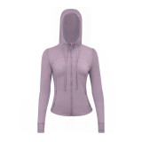 Original Define hooded jacket yoga wear slim-fit zip-up cardigan casual sports fitness women's style
