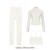 Original Embroidered  Short Jacket Y-Back Vest Nine-Point Set Gold Yoga Sports Solid Color Short Style