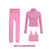 Original Embroidered  Short Jacket, Gold U-Shaped Vest, Nine-Point Yoga Fitness Sports Short Coat
