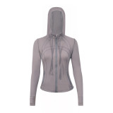 Original Define style hooded jacket, breathable sports and fitness wear for women, casual yoga wear