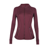 Original Define Yoga Top Fitness Wear Long Sleeve Running Sports Stand Collar Jacket for Women