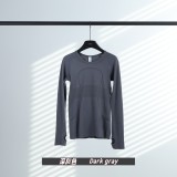 Original Embroidered 1.0 Long Sleeve High-Elastic Seamless Sports Fitness Comfortable Knit Top Yoga T-Shirt