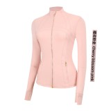 Original Embroidered  Jacket Gold Coat Top Women's Slim Fit Stand Collar Stretchy Quick-Dry Fitness Sportswear