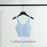 Original Embroidered  Sports Bra with Chest Pads, Shockproof, Push-Up, for Running and Yoga