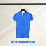 Original Embroidered 1.0 Short-Sleeve High-Elastic Seamless Sports T-Shirt for Fitness, Comfortable Knit Top for Yoga