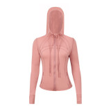 Original Define hooded jacket yoga wear slim-fit zip-up cardigan casual sports fitness women's style