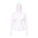 Original Define hooded jacket yoga wear slim-fit zip-up cardigan casual sports fitness women's style