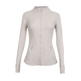 Original Define Yoga Top Fitness Wear Long Sleeve Running Sports Stand Collar Jacket for Women