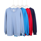 Original Embroidered  Long Women's Crew Neck Sweatshirt, Loose Fit Plus Size Yoga Fitness Sports Sweatshirt for Women