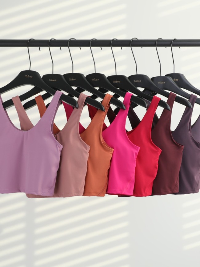 Original Embroidered  Sports Bra with Chest Pads, Shockproof, Push-Up, for Running and Yoga