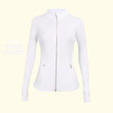 Original design Define yoga wear for women, stand-up collar jacket, embossed slim-fit top, casual sportswear