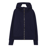 Original  Women's Hooded Slim-Fit Sweatshirt Yoga Wear Casual Sports Yoga Top with Embroidered Gold Detail