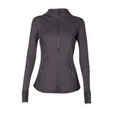 Original Define style yoga top, fitness wear, long-sleeve running sports stand-up collar jacket for women