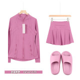 Original Embroidered  Thick-Soled EVA Sandals, Jacket, Short Skirt Set for Women, Summer Slim-Fit Sports Yoga Wear