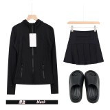 Original Embroidered  Thick-Soled EVA Sandals, Hooded Jacket, Short Skirt Set, Women's Summer Slim-Fit Yoga Wear