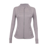 Original yoga wear sports stand-collar jacket, slim-fit, slimming, spring and autumn running fitness wear for women