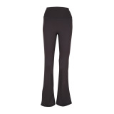 Original style groove yoga pants, flared pants, slightly flared, simple, suitable for daily commuting, versatile, slimming and flattering