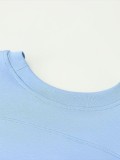 Original Embroidered  Long Women's Crew Neck Sweatshirt, Loose Fit Plus Size Yoga Fitness Sports Sweatshirt for Women