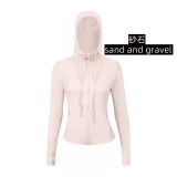 Original Embroidered  Slim-Fit Full-Zip Hooded Cardigan  Jacket Casual Sports Slimming Coat for Women