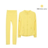 Same style jacket DF set top long-sleeve women's tight-fitting stand-up collar elastic fitness sports running yoga wear
