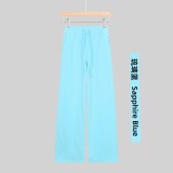 Original Embroidered  Sweatpants, Loose Fleece-Lined Straight Pants, Women's High-Waisted Wide-Leg Pants with Drawstring