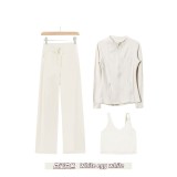 Original Embroidered  Straight Pants, U-Back Vest, Stand-Up Collar Jacket Set, Barely-there Fitness Sports Bra with Beautiful Back Design