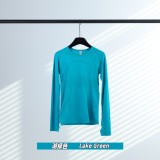 Original Embroidered 1.0 Long Sleeve High-Elastic Seamless Sports Fitness Comfortable Knit Top Yoga T-Shirt