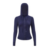 Original model Define women's sports hooded jacket yoga wear slim-fit waist-cinching coat