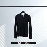 Original Embroidered 1.0 Long Sleeve High-Elastic Seamless Sports Fitness Comfortable Knit Top Yoga T-Shirt