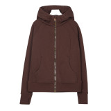 Original -style slim-fit sweatshirt with fleece lining, slimming sports hooded jacket for women, casual top wholesale