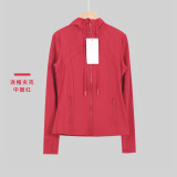 Original model Define hooded yoga jacket for women, yoga top for sports, fitness, and running