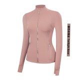 Original Embroidered  Jacket Gold Coat Top Women's Slim Fit Stand Collar Stretchy Quick-Dry Fitness Sportswear
