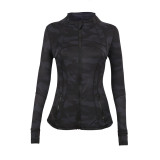 Original Define style yoga top, fitness wear, long-sleeve running sports stand-up collar jacket for women