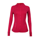 Original yoga wear sports stand-collar jacket, slim-fit, slimming, spring and autumn running fitness wear for women