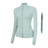 Original Embroidered  Jacket Gold Coat Top Women's Slim Fit Stand Collar Stretchy Quick-Dry Fitness Sportswear
