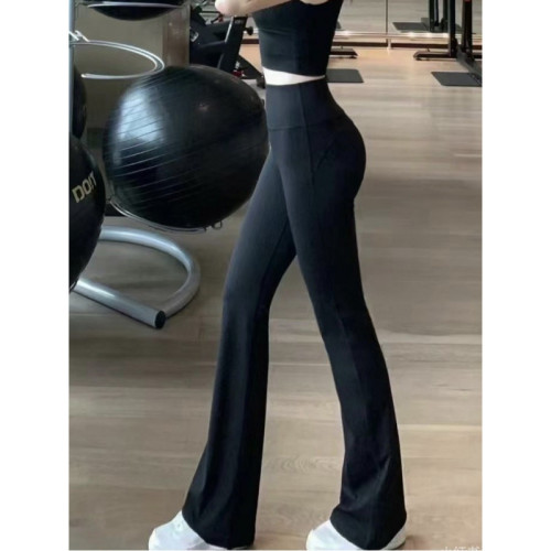 Original Groove Flared Pants High-Waisted Butt-Lifting Yoga Pilates Slimming Peach Nude Feel Sports Wide-Leg Pants