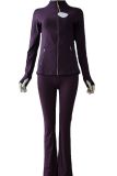 Original Embroidered  Flared Pants Jacket Gold Set Top Long Sleeve Women's Slim Fit Stretchy Sportswear