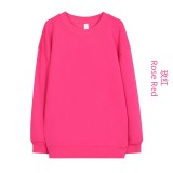 Original Embroidered  Long Women's Crew Neck Sweatshirt, Loose Fit Plus Size Yoga Fitness Sports Sweatshirt for Women