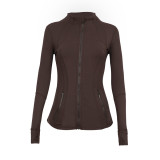 Original Define style yoga top, fitness wear, long-sleeve running sports stand-up collar jacket for women