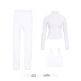 Original Embroidered  Short Jacket, Gold U-Shaped Vest, Nine-Point Yoga Fitness Sports Short Coat